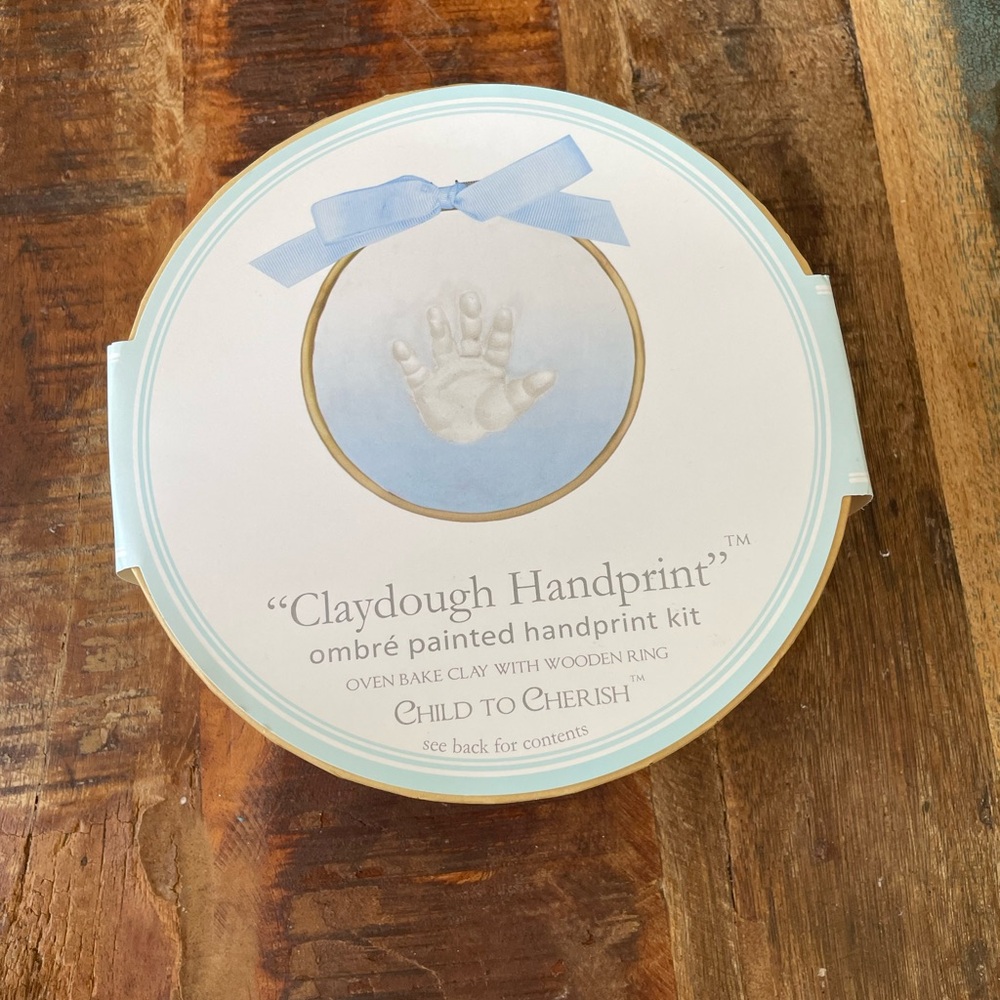 Child to Cherish. Claydough Handprint Kit. Ombré Blue.